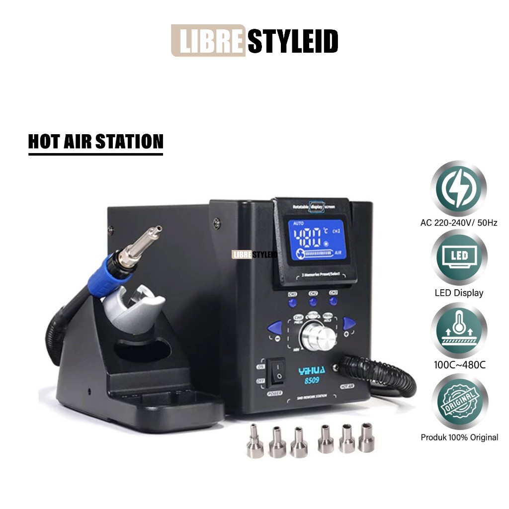 YIHUA 8509 Blower Solder Uap – Gagang Kecil Digital