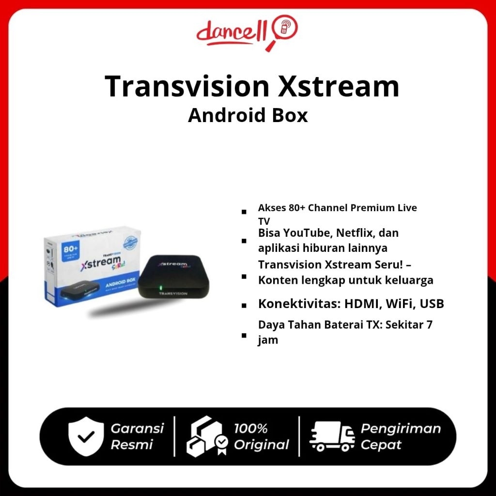 Transvision Xstream Seru Android Box – 80+ Channel Premium & Smart TV Box