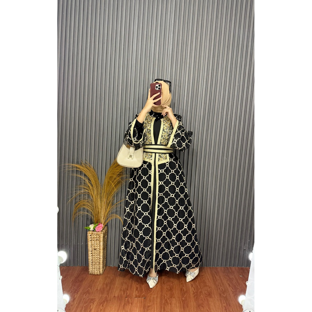 DUBAIYGE1006 DRESS DUBAI 2IN1 IMPORT