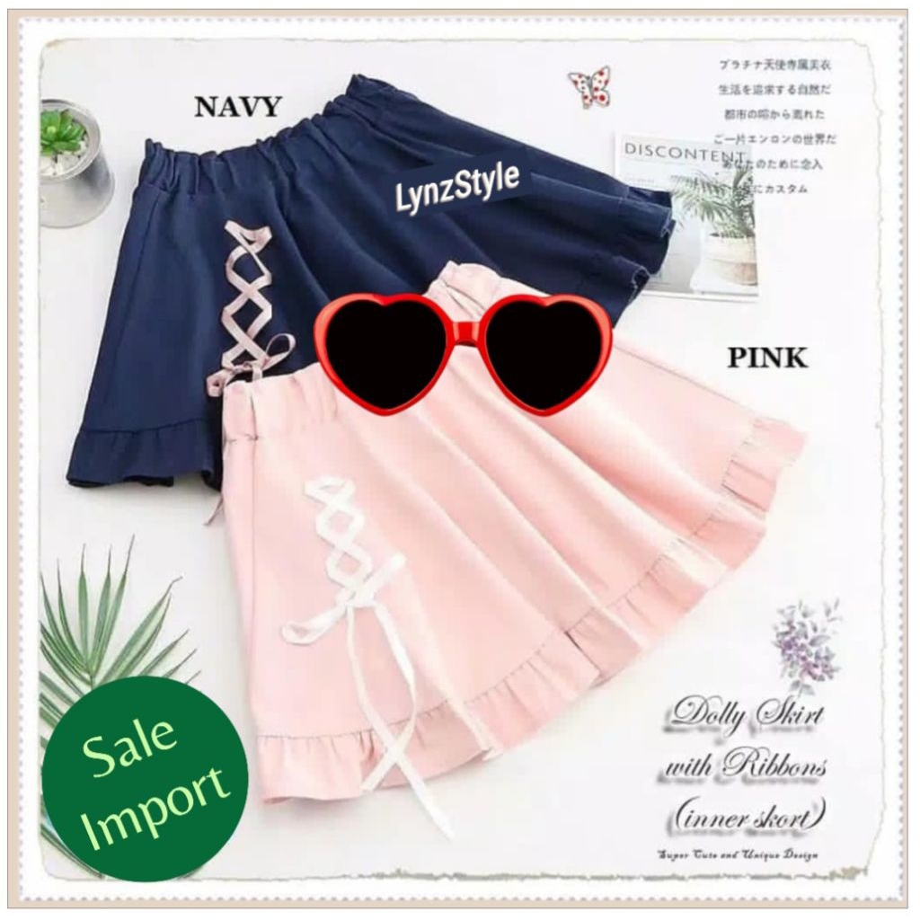 Rok Wanita Mini Seifuku Skirt Pink Navy Style Korea Jepang Import