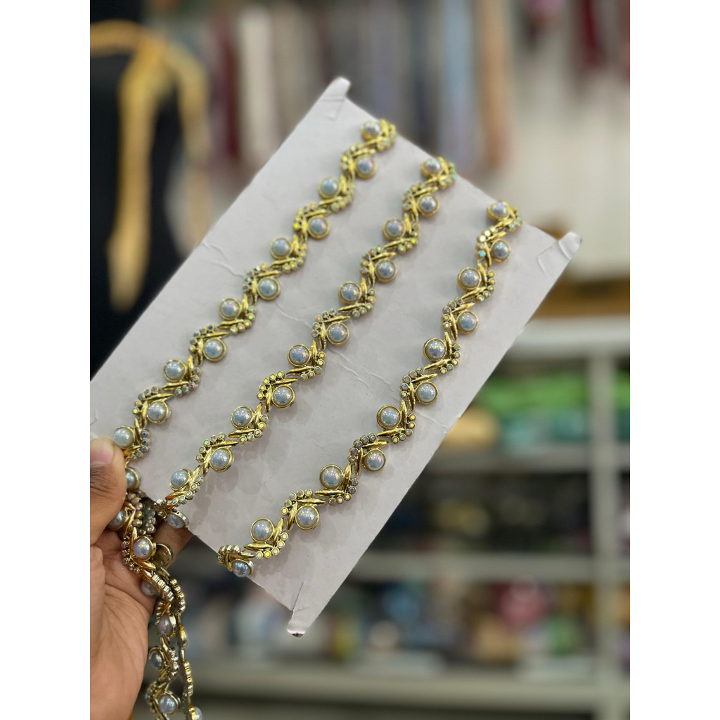 Variasi payet meteran gold baju bodo/baju kebaya per meter