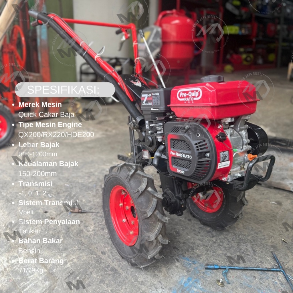 Traktor Mini Quick Cakar Baja Lengkap Mesin