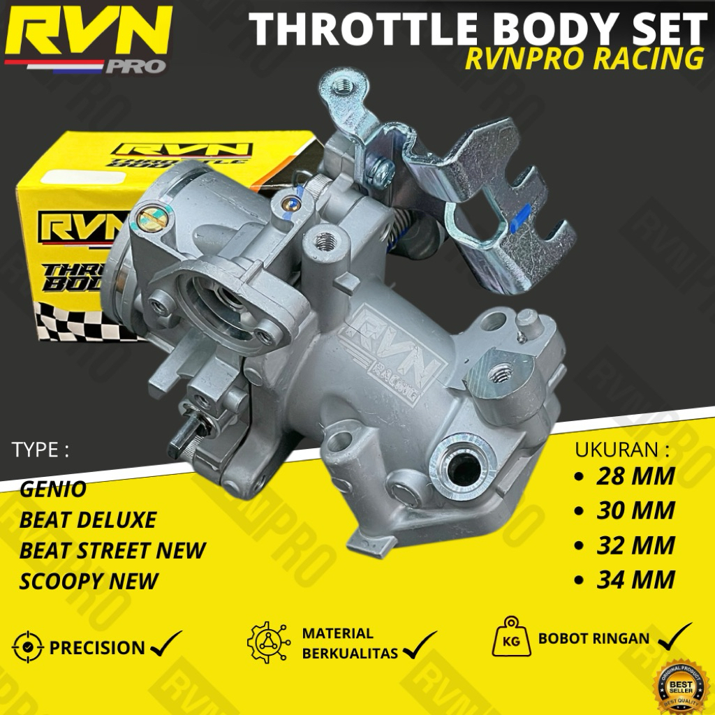 THROTTLE BODY ASSY RVN RACING TB GENIO BEAT DELUXE BEAT STREET SCOOPY NEW BEAT 2020 NOW SERI KOJ 28 