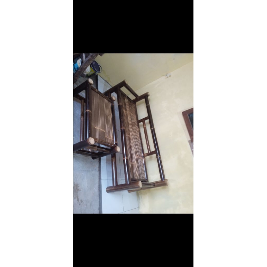 bale bambu hitam+ meja