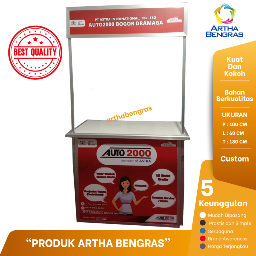 Booth Portable Alumunium Printing / Meja Knockdown