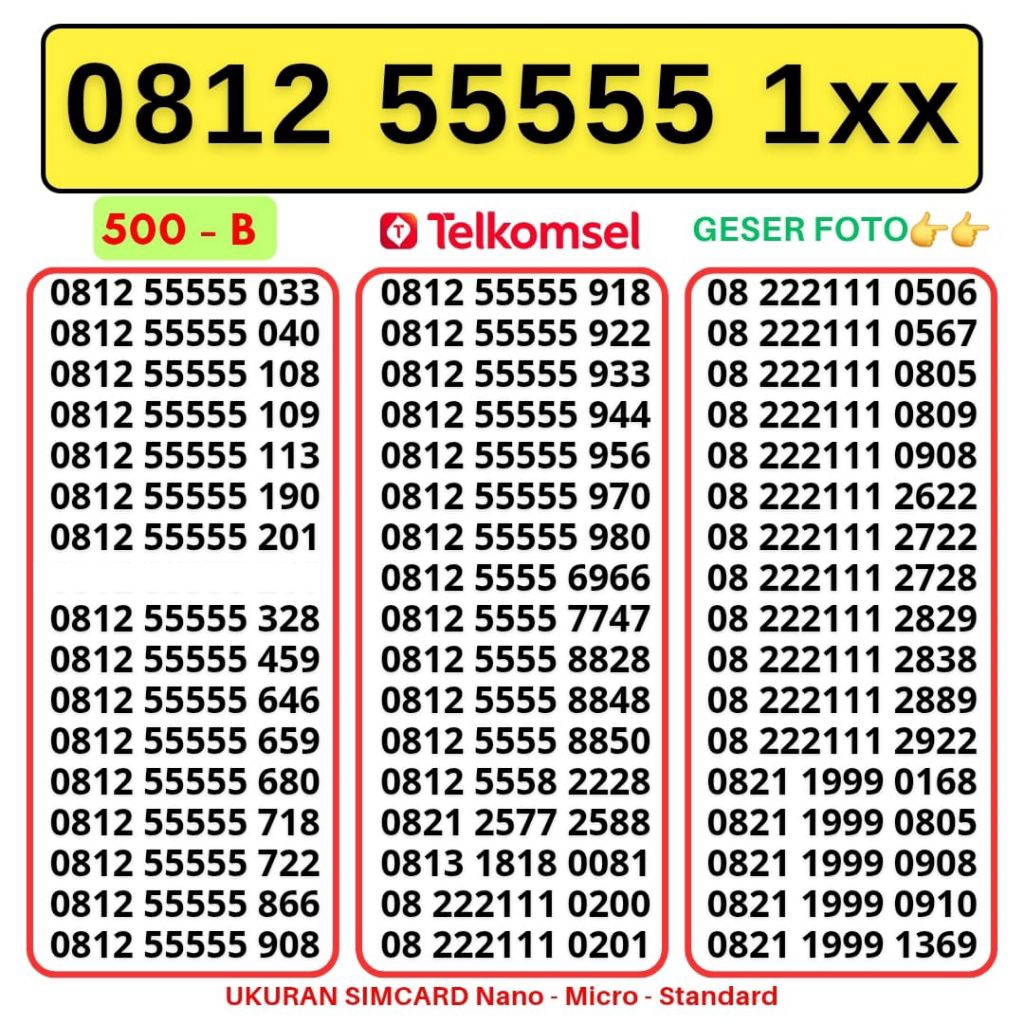 KARTU PERDANA NOMOR CANTIK SIMPATI 4G 5G TELKOMSEL NOCAN SIMPATI NOMER SIMPATI CANTIK KARTU PERDANA 