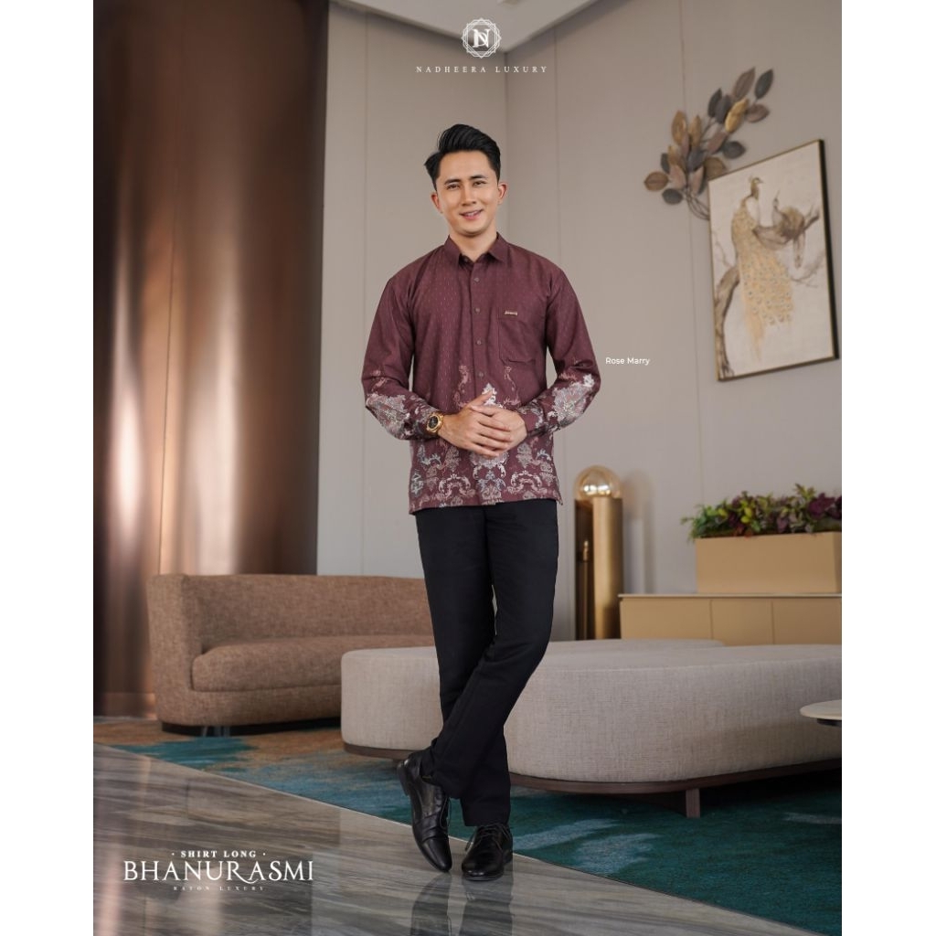 BHANURASMI FAMSET BHANURASMI shirt long by NADHEERA LUXURY terbaru terlaris kemeja panjang pria orig