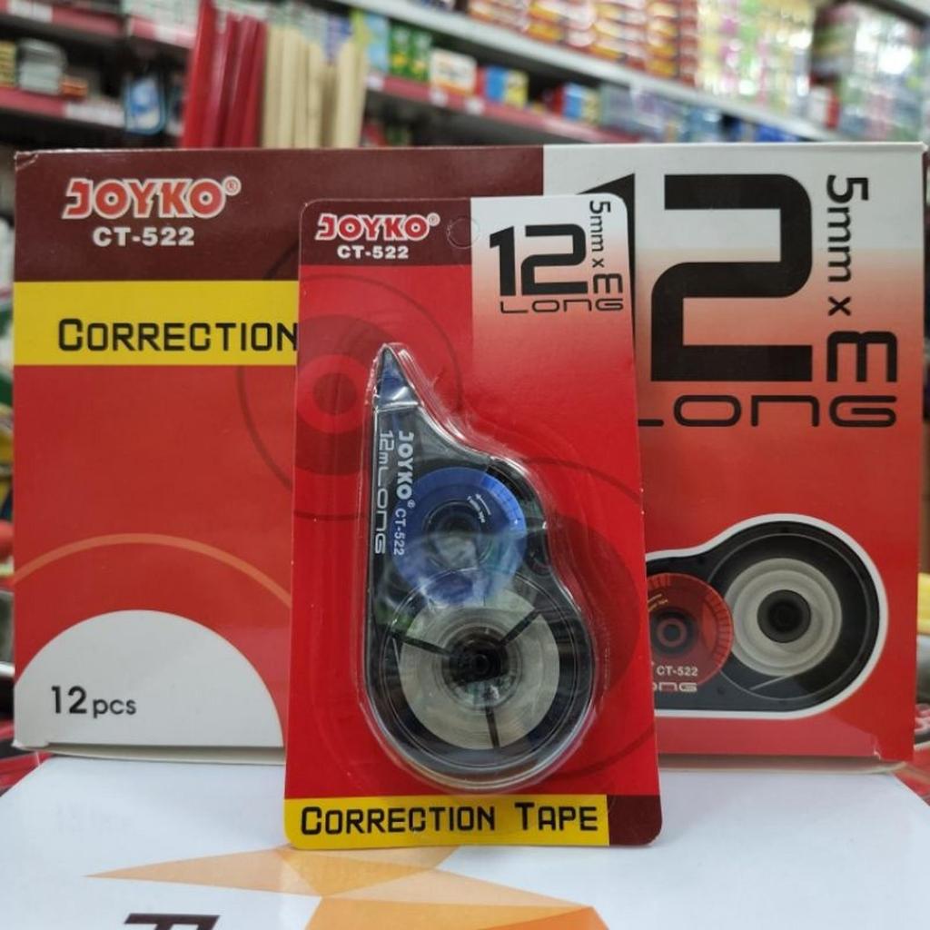 Tip Ex Joyko CT-522 Correction Tape Joyko Tip Ex Kertas Cepat Kering Per Lusin