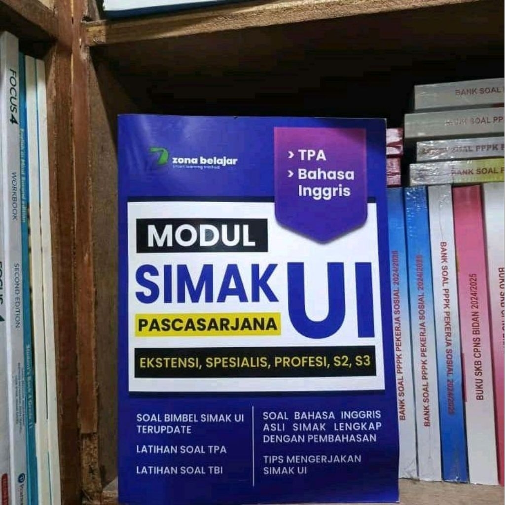 Buku Zona Belajar Modul SIMAK UI Pasca Sarjana TPA Bahasa Inggris Ekstensi Spesialis Profesi S2 S3 S