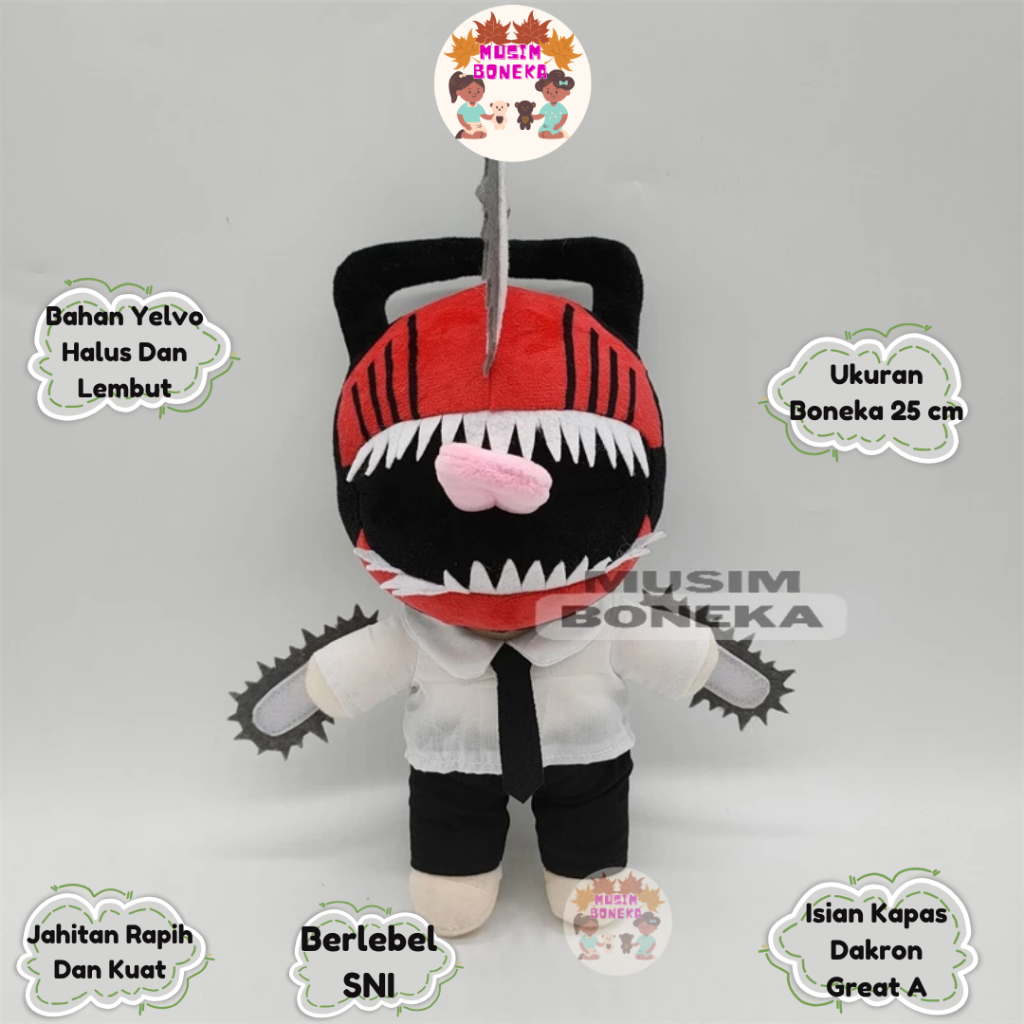 BONEKA POCHITA DENJI CHAINSAW MAN DENJI ANIME KARAKTER COSPLAY SOFT FLUFFY FIGURE STUFFED DOLL PLUSH