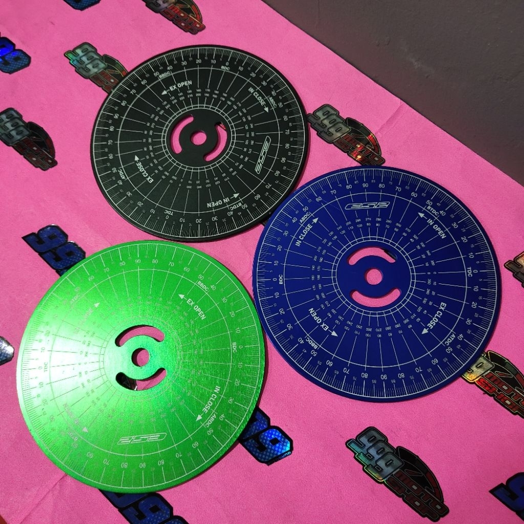 piringan 360 3mm - es2 x bpro racing - tanpa set busur drajat tebal piring derajat dial almunium bil