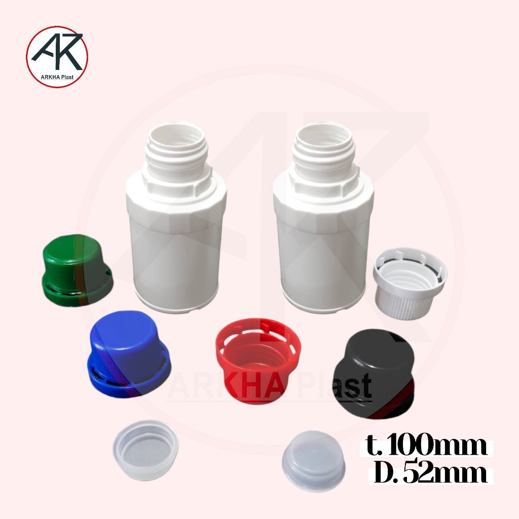 isi  10pcs - Botol LABOR 125 ml agro Pert 125ml Plastik HDPE solid pupuk Bulet cc putih bening