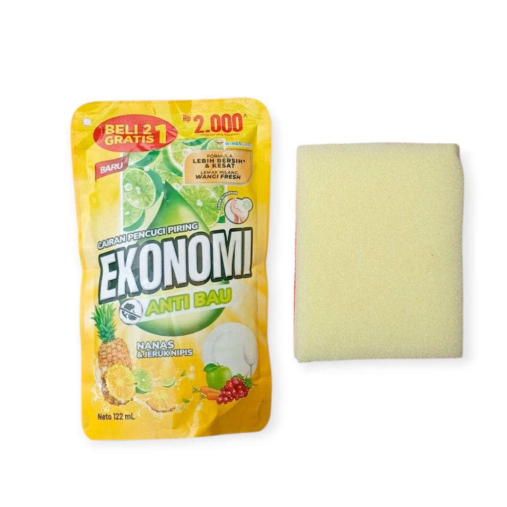 Ekonomi Sabun Cuci Piring (3pcs) Free Spons Busa Cuci Piring.