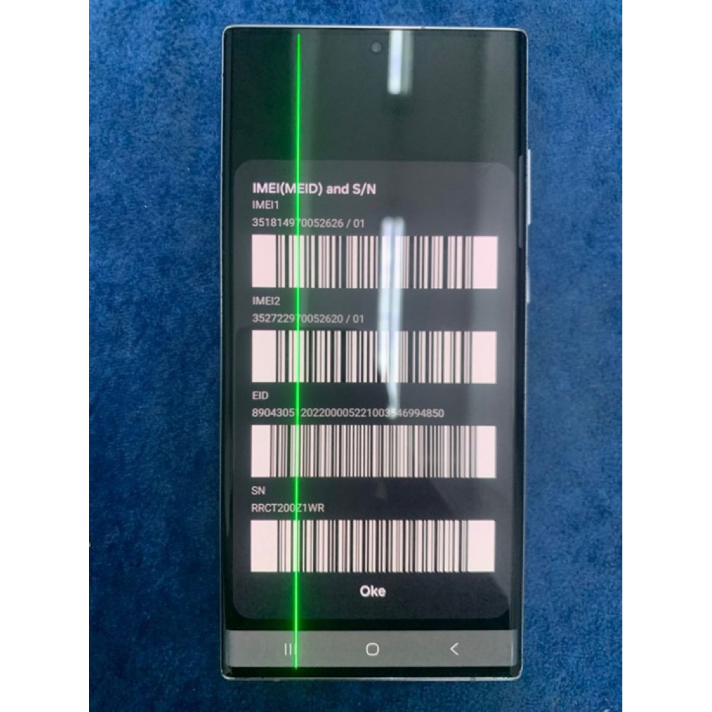 lcd ori cabutan samsung s22 ultra minus garis