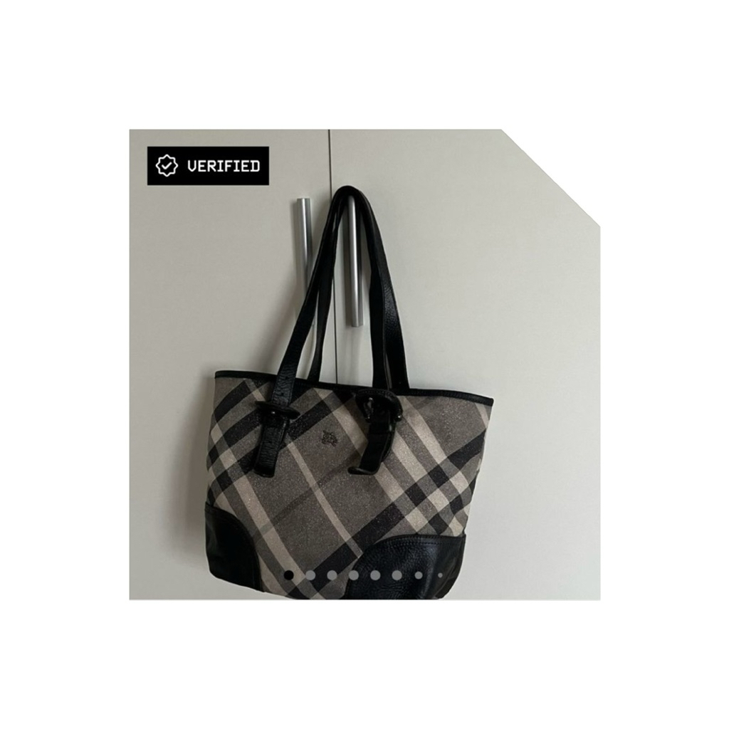authentic burberry vintage tote bag