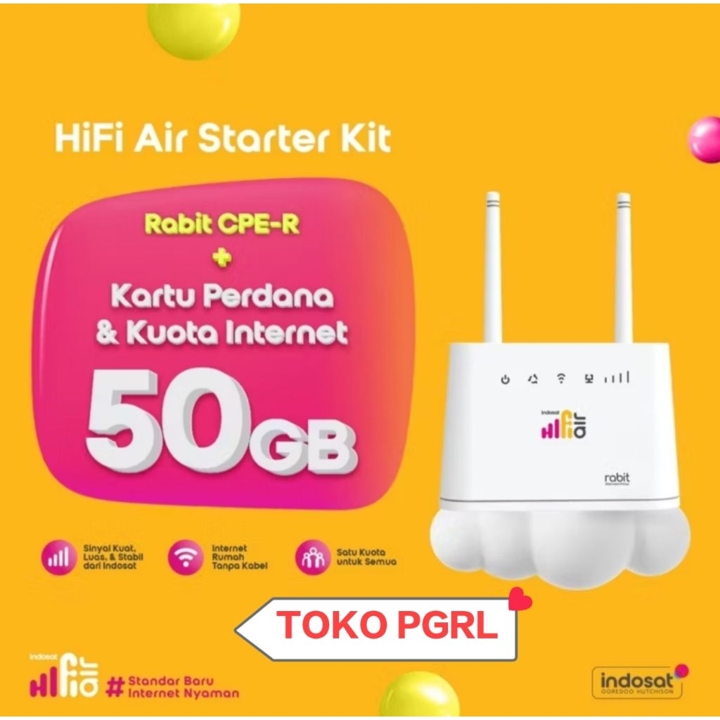 Indosat Hifi Air Rabit Wifi Modem 4G LTE 50GB