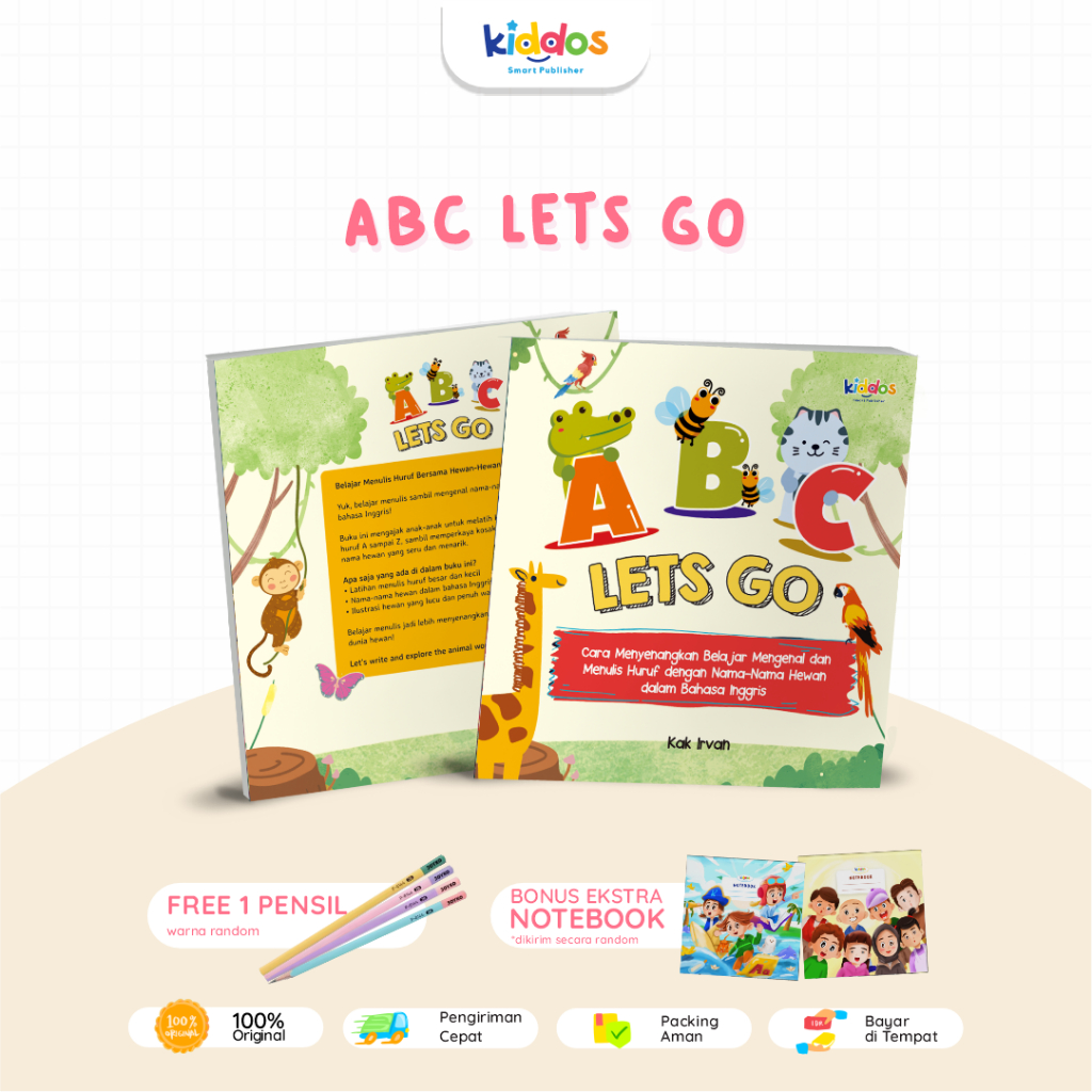 BUKU BELAJAR BAHASA INGGRIS ANAK USIA 3-5 TAHUN BERGAMBAR - ACTIVITY BOOK  ABC LETS GO