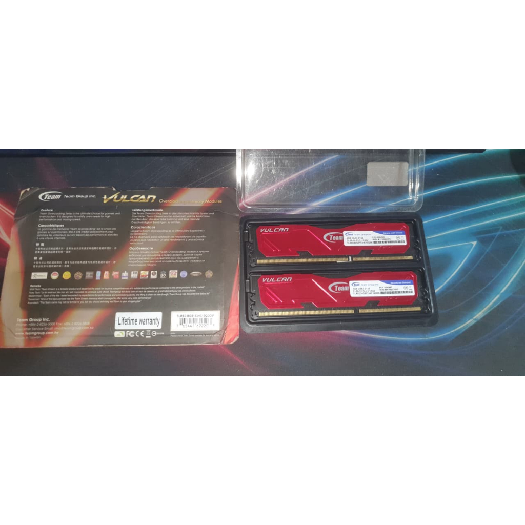 Ram Team Vulcan DDR3 8GB Kit (2 X 4GB) 2133Mhz PC17000