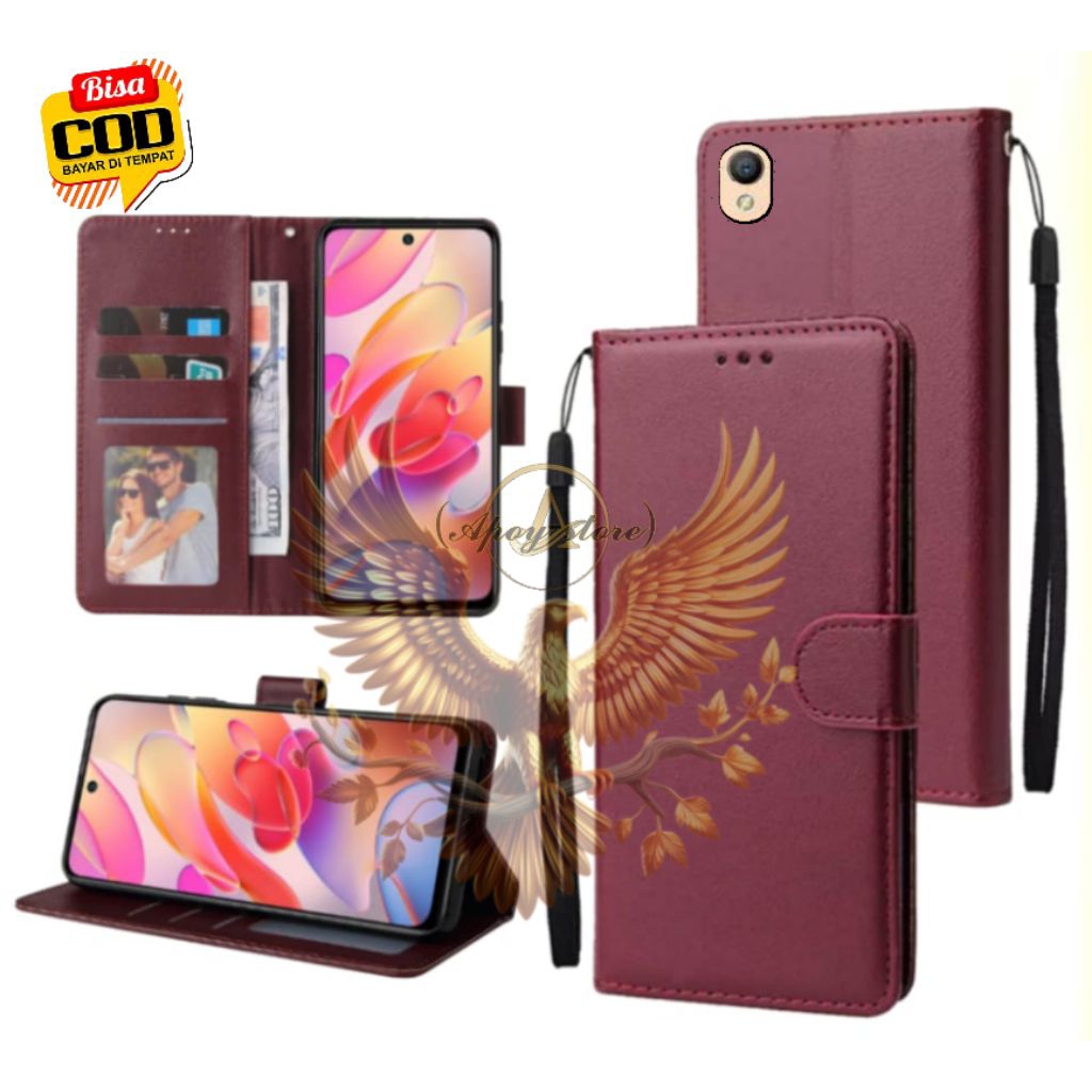 CASE HP OPPO A37 - CASING DOMPET-FLIP LEATHER-SARUNG HP
