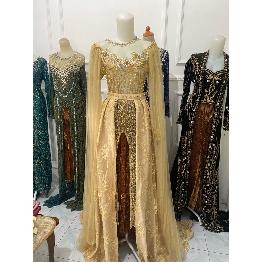 preloved gaun gold