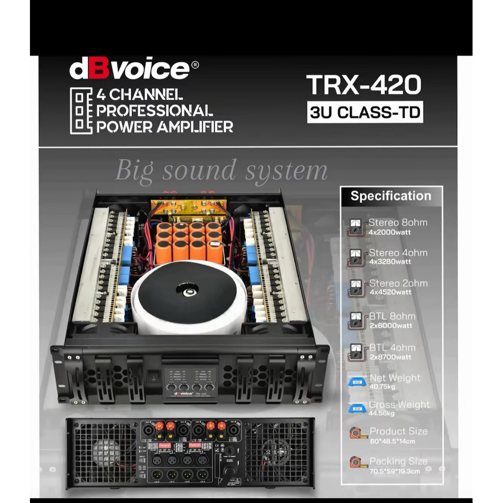 DBvoice TRX 420 original power 4 channel class D