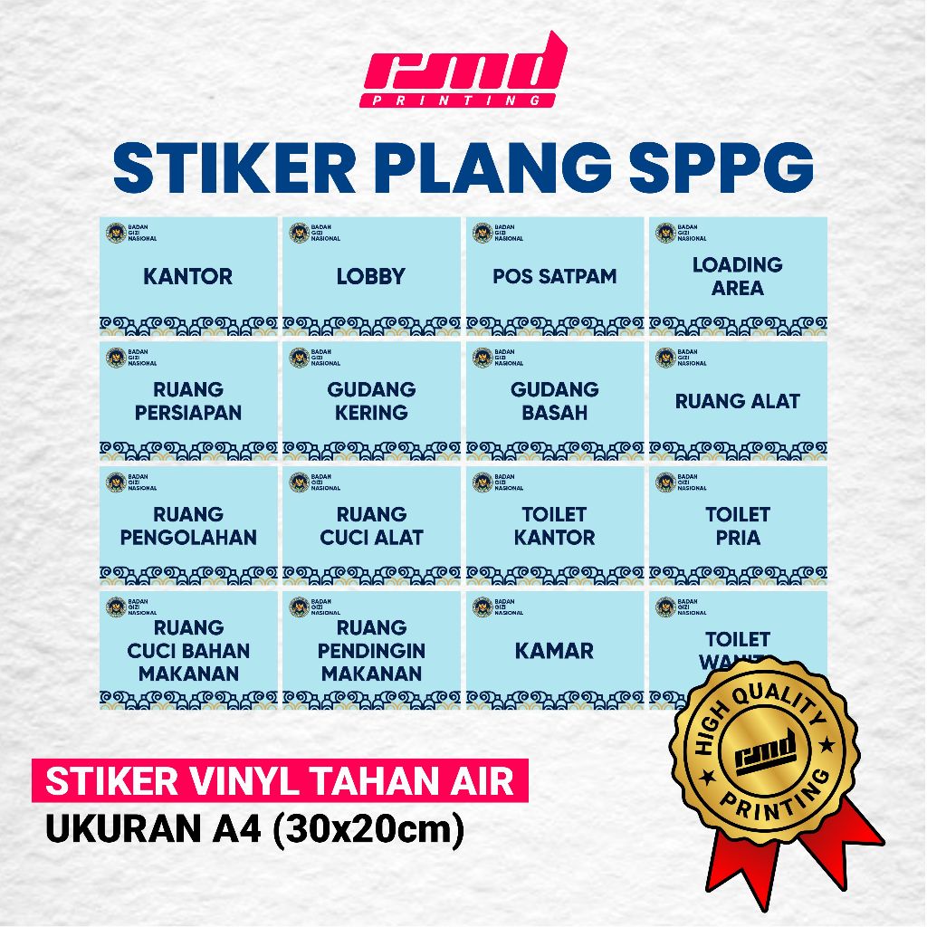 STIKER PLANG SPPG / STIKER BGN / STIKER DAPUR MBG