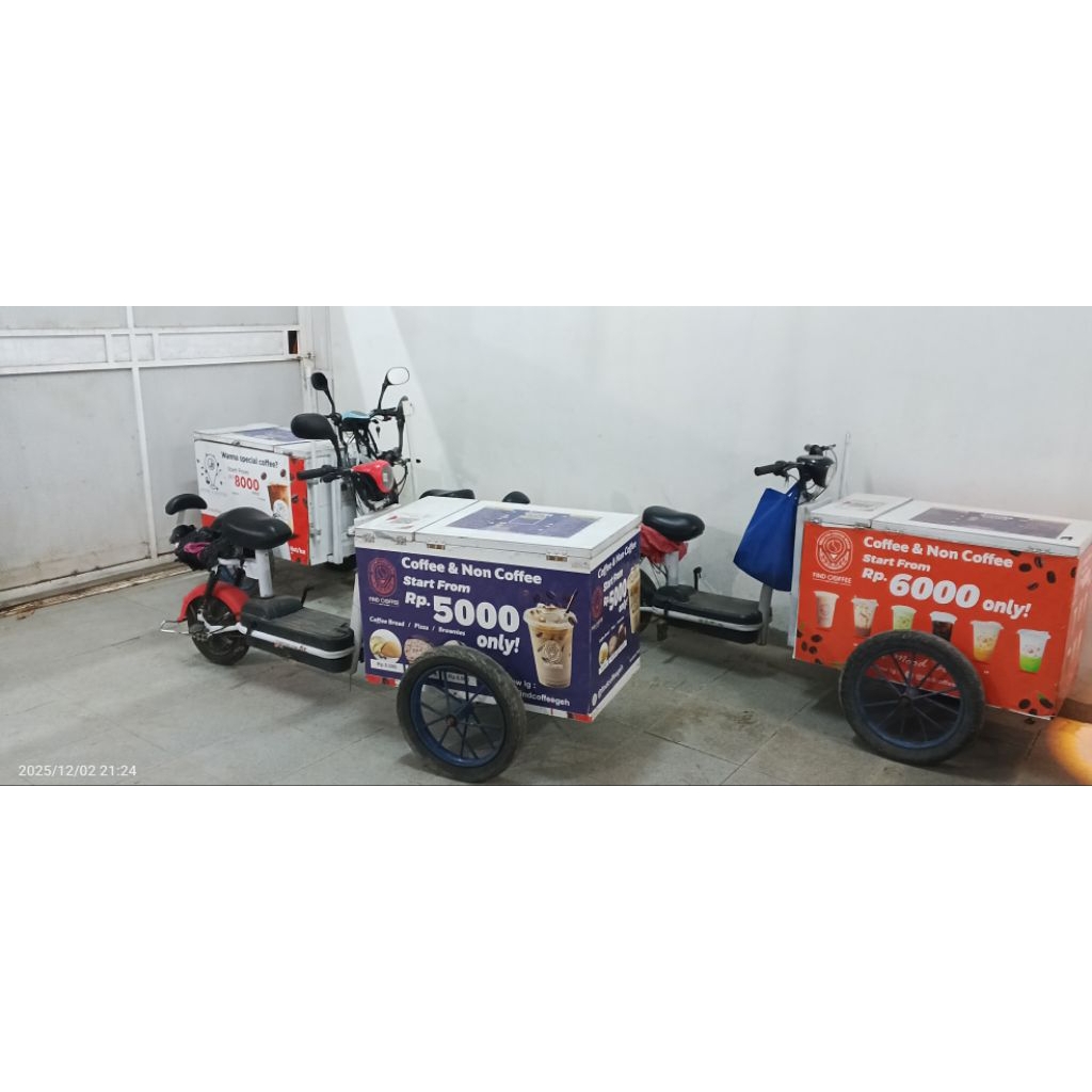 Gerobak kopi keliling listrik sepeda listrik second murah