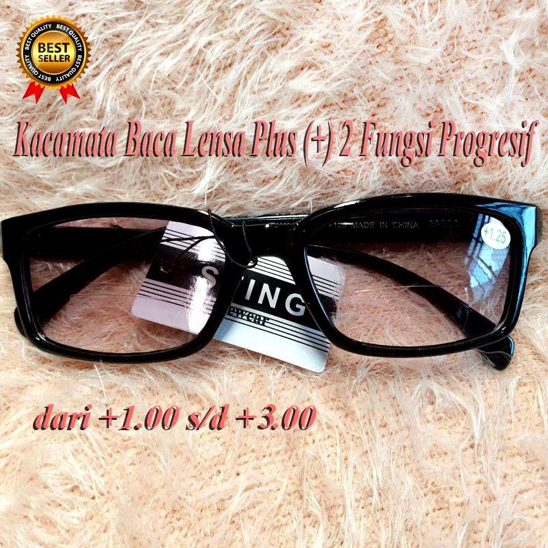 KACAMATA BACA PLUS 3IN1 LENSA HITAM UNTUK BACA,JALAN,ANTI SILAU PRIA WANITA UNISEX +1.00 & +3.00