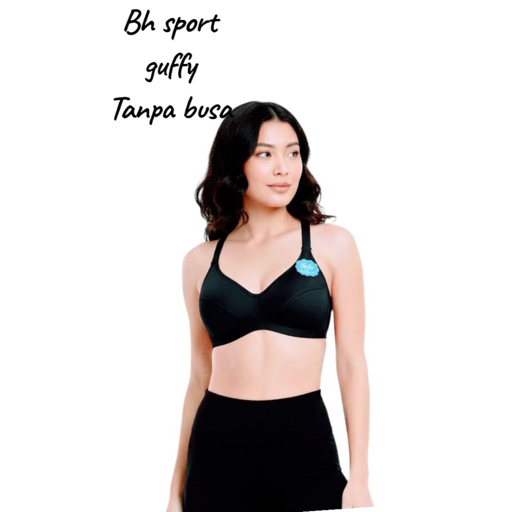 BH Sport Guffy Bra Wanita Bahan Katun Halus Tanpa kawat Dan busa Ukuran 34-44