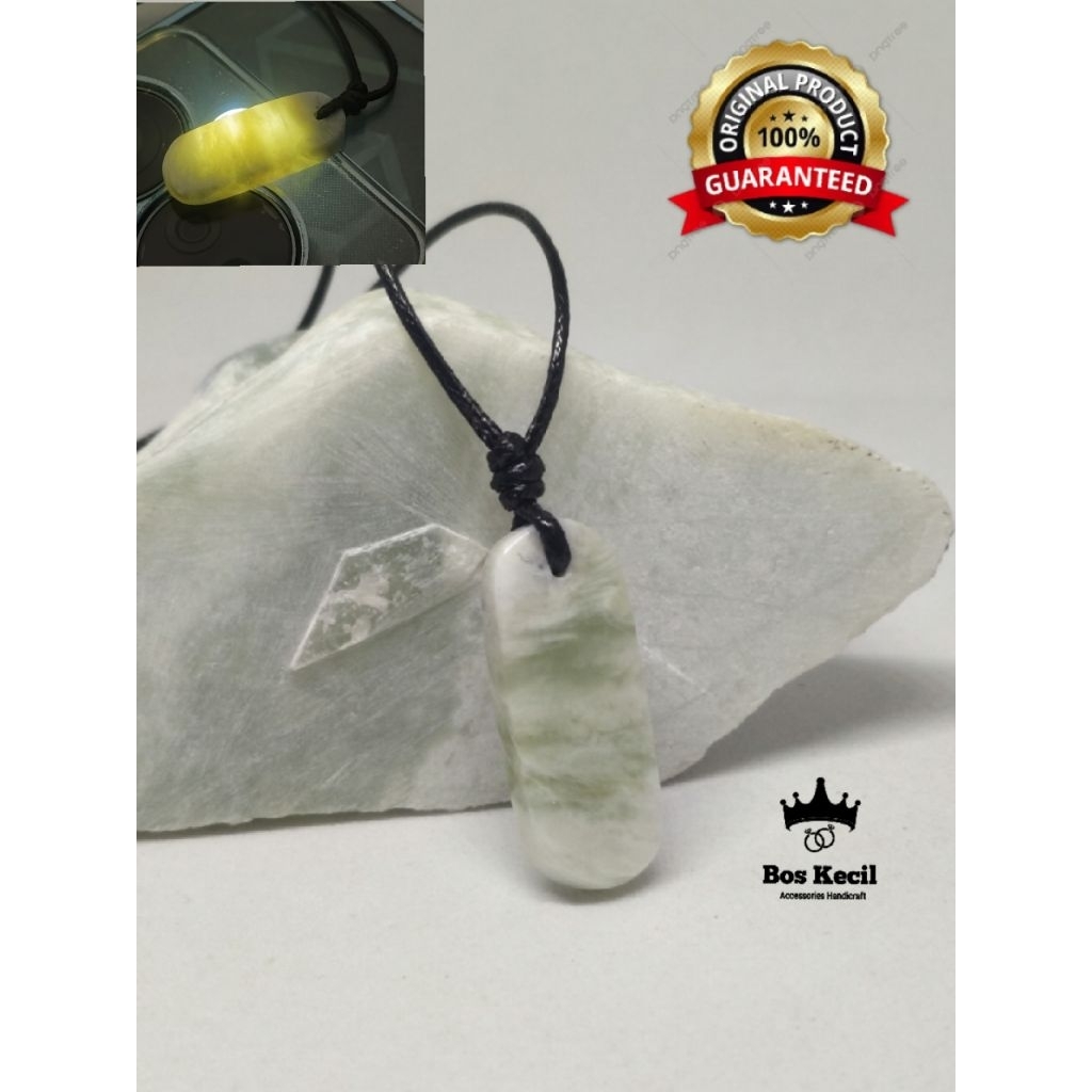 liontin batu giok hijau putih asli alam / liontin batu giok hijau / liontin batu giok asli murah