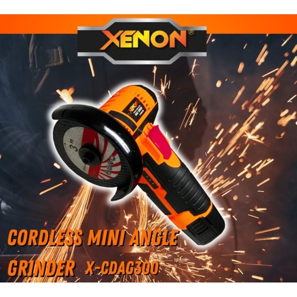 XENON CDAG300 Cordless Mini Grinder 3" Gerinda Baterai 3 Inch 12 Volt
