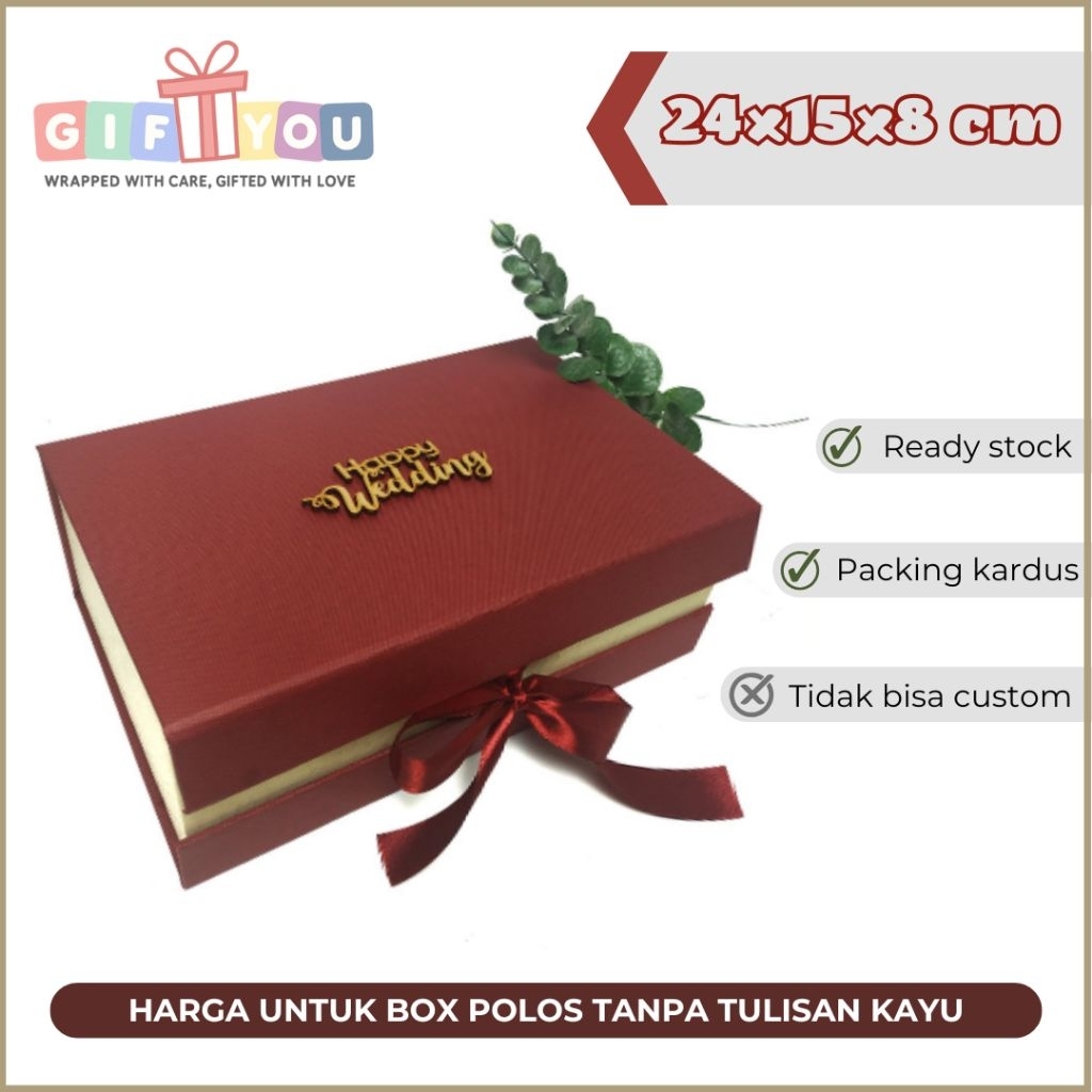 [BOX POLOS] Hard Box/ Box Hampers/ Kotak Kado (TIDAK BISA CUSTOM) 24x15x8 cm