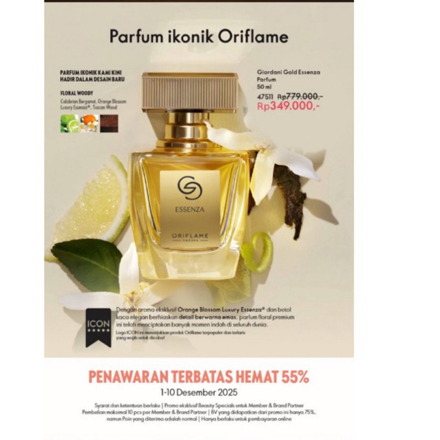 Parfum Giordani Gold Esenza Oriflame diskon 55%