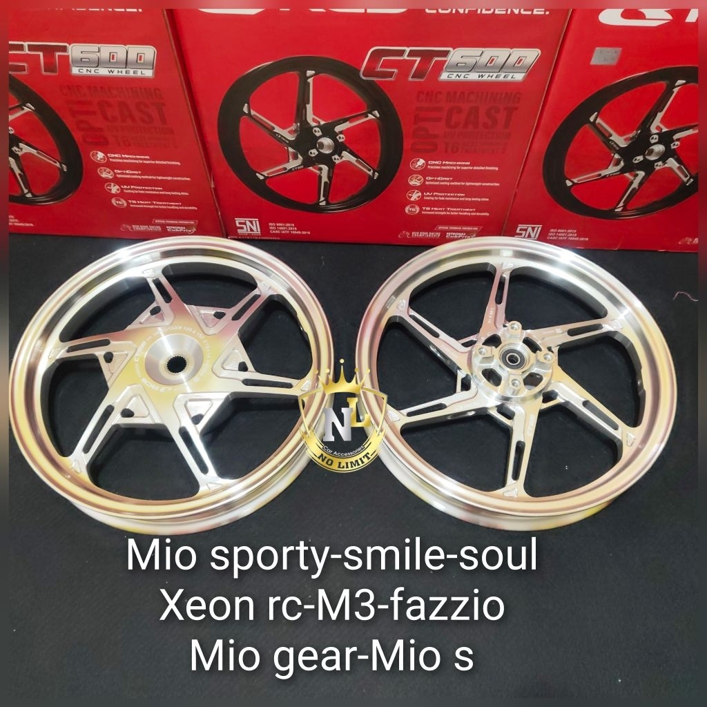 VELG/VELAK RCB CT600 MIO SPORTY SOUL SMILE/MIO M3 XEON RC FAZZIO MIO J S GEAR FINO 125 115 cc ct600