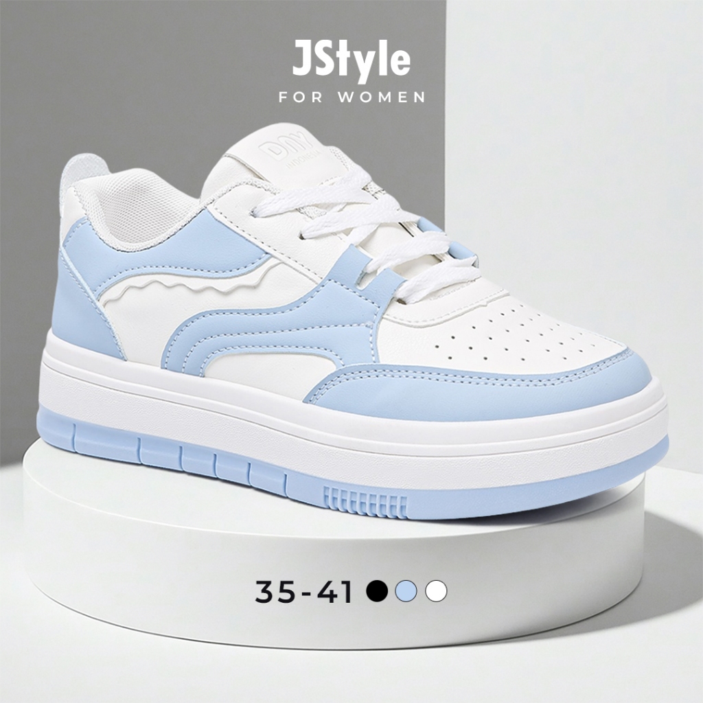 JS Sepatu Sneakers Kekinian Kets Wanita Korean Style Sepatu Jalan Jalan Sneaker Keren SP-358C