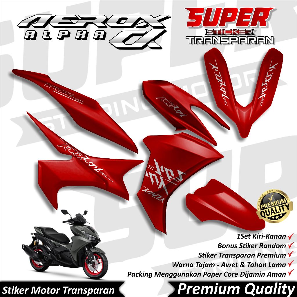 Stiker Aerox 155 NEW Transparan keren Striping Aerox ALPHA 155 New Stiker Transparan UV Aerox 155 NE