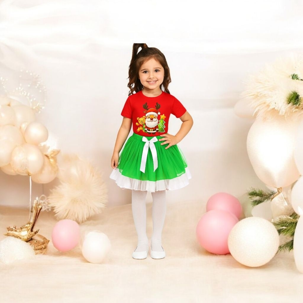 Baju anak perempuan/Stelan baju tutu/stelan baju natal/tersedia usia baby-10tahun