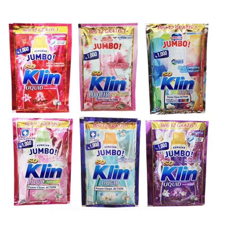 (14 Sachet) Soklin Cair Jumbo Liquid 1000
