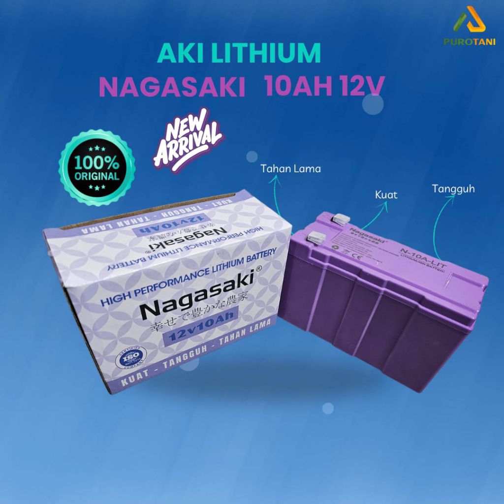 aki Nagasaki 10AH 12V Lithium murah