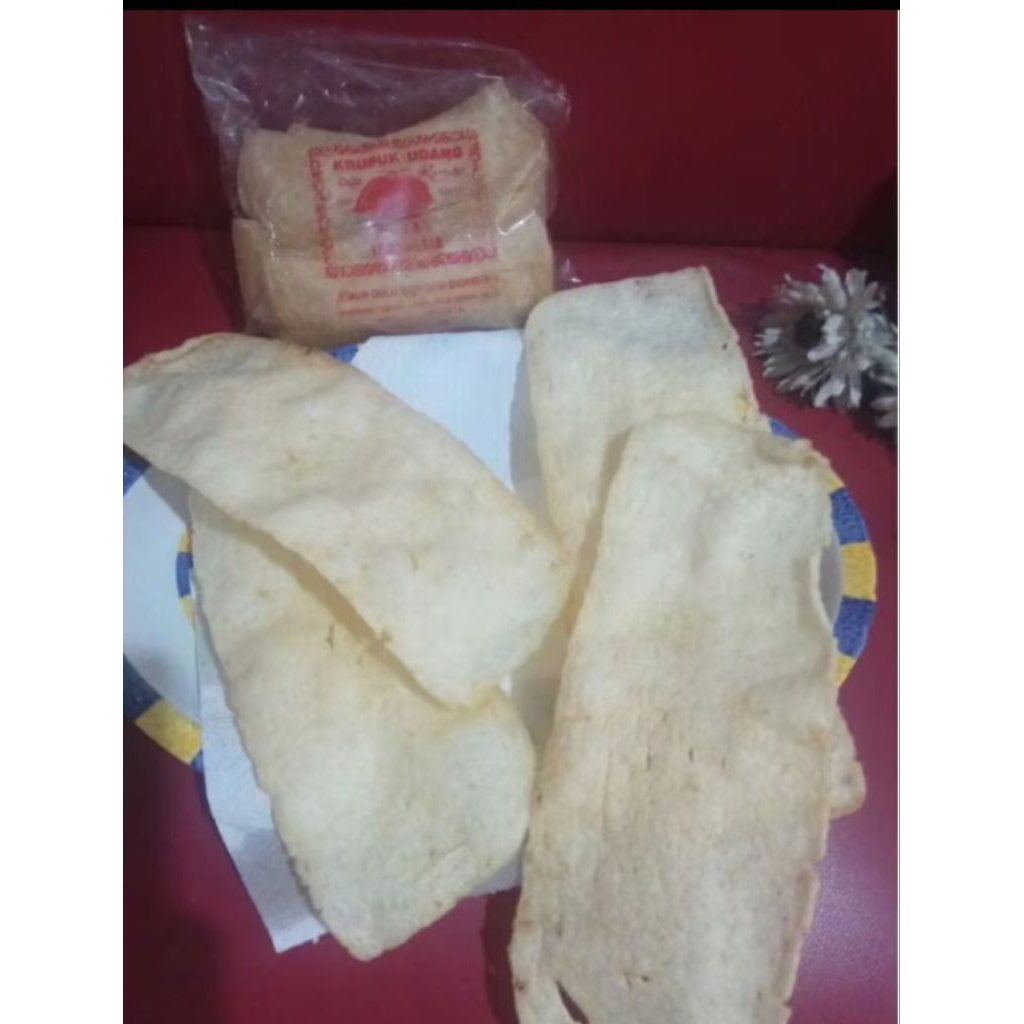 Kerupuk Udang asli rambutan panjang 30 cm 500 gram| kerupuk rambutan 500 gram
