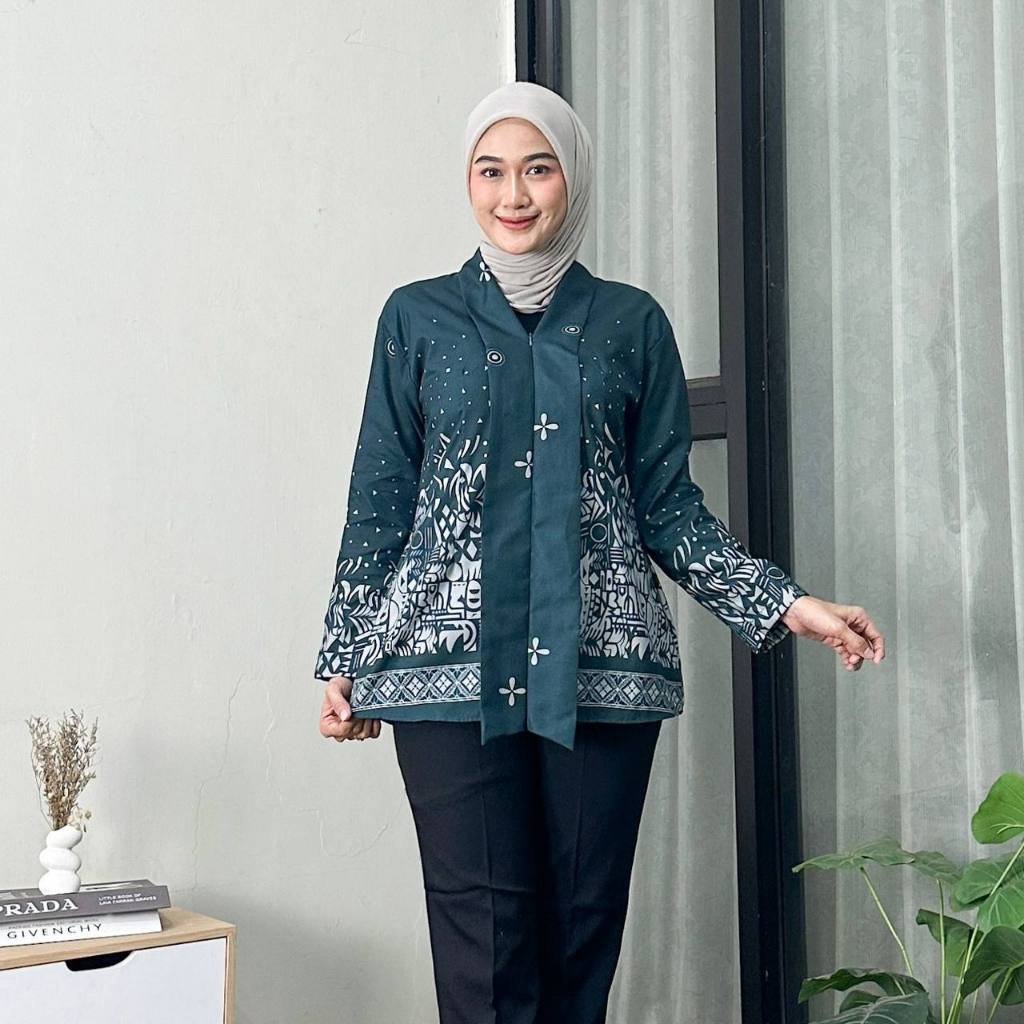 blus batik wanita modern / kebaya batik kantor M L XL XXL / baju batik wanita modern / blus batik wa