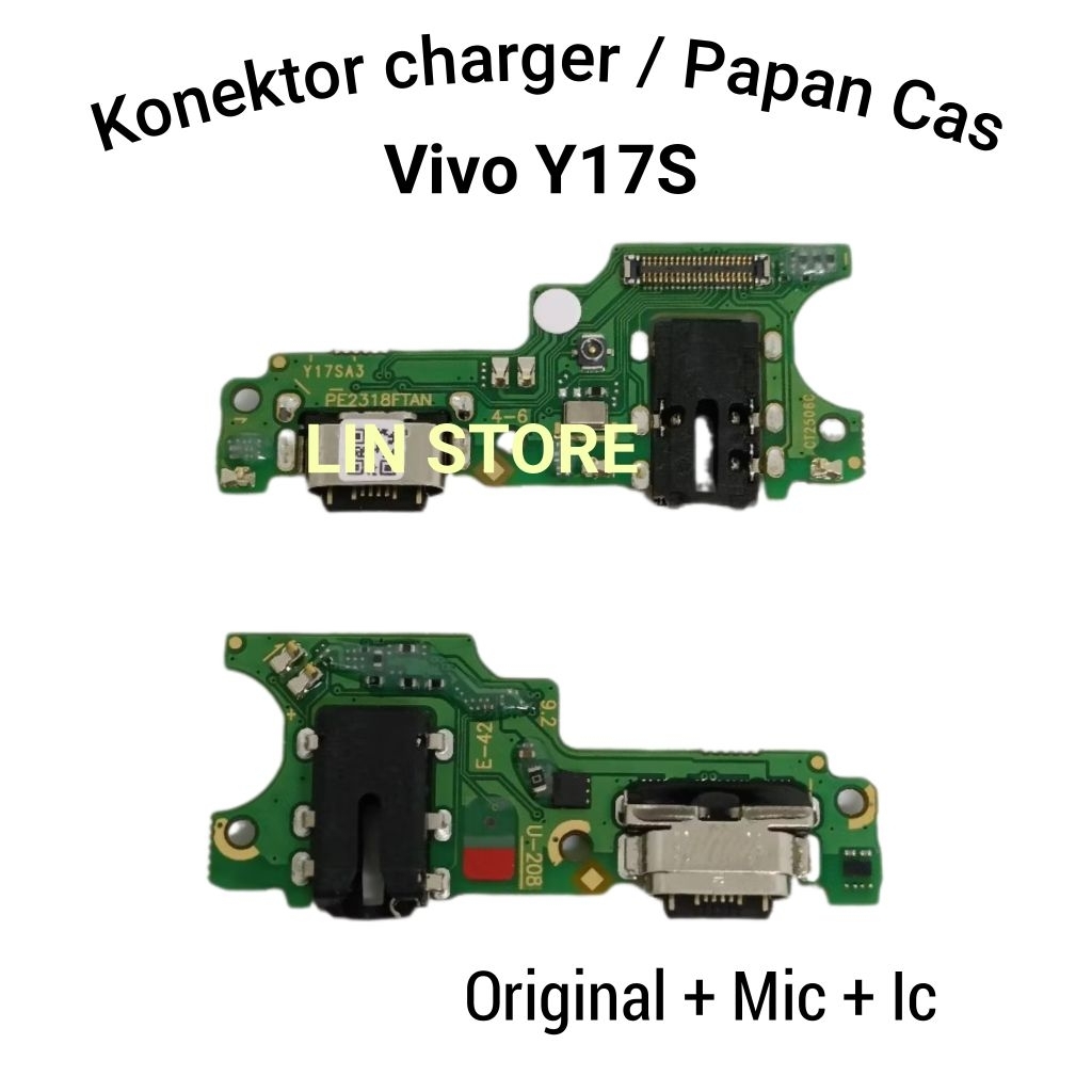 Konektor charger Vivo Y17S Ori + Ic Papan Cas Flexible Konektor Charger Vivo Y17S