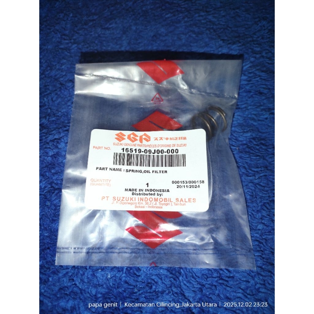 16519-09J00 spring oil filter per pendorong filter oli mesin suzuki address nex lets nex II satria y