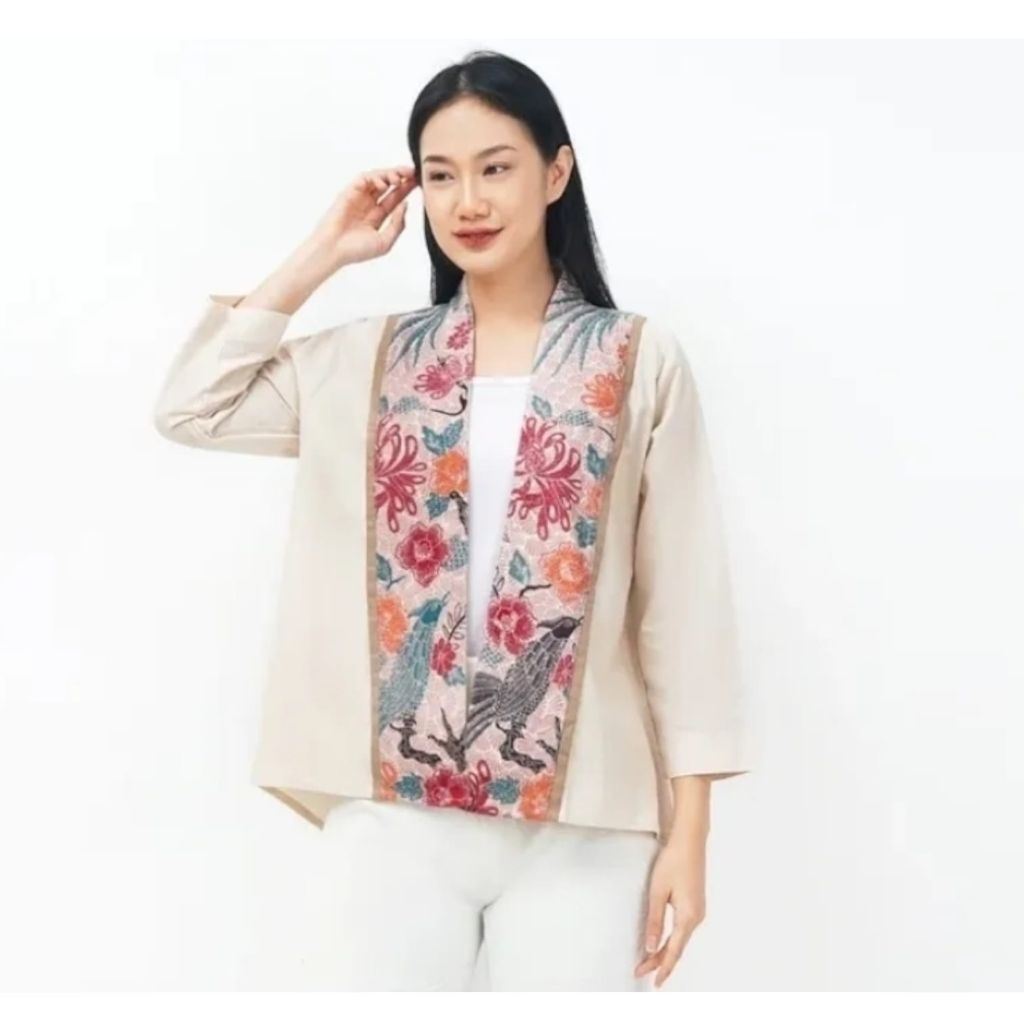 OUTER WANITA KEKINIAN/CARDIGAN MOTIF BATIK LENGAN PANJANG