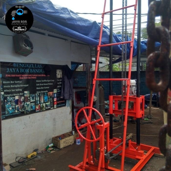 Mesin bor tanah - power rig menara pipa - Double gearbox