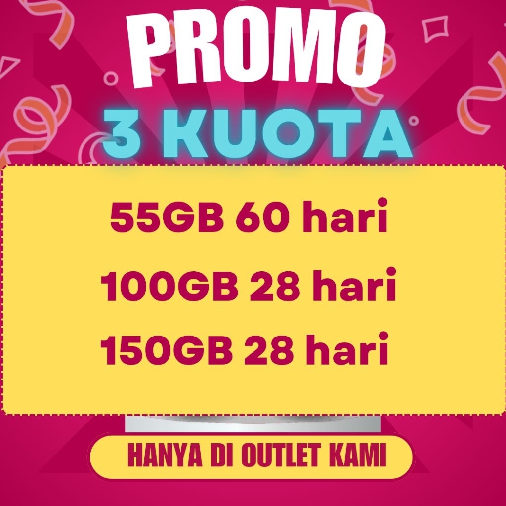 Promo Paket Internet Tri ( 3 )Three Data Happy