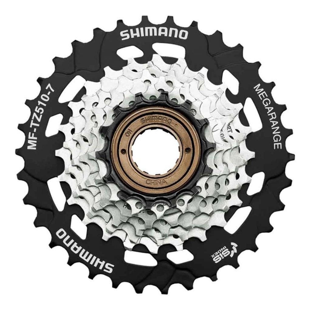 freewheel shimano 7 speed drat/ulir Shimano MF-TZ500 14-34t megarange,sprocket/gir,gear tumpuk untuk