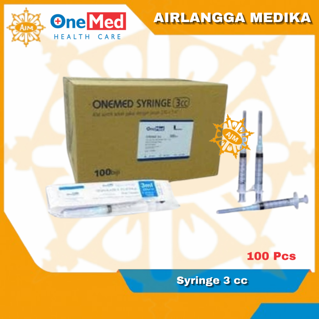 Syringe Onemed 3cc Jarum Suntik 3cc Spuit 3cc Onemed