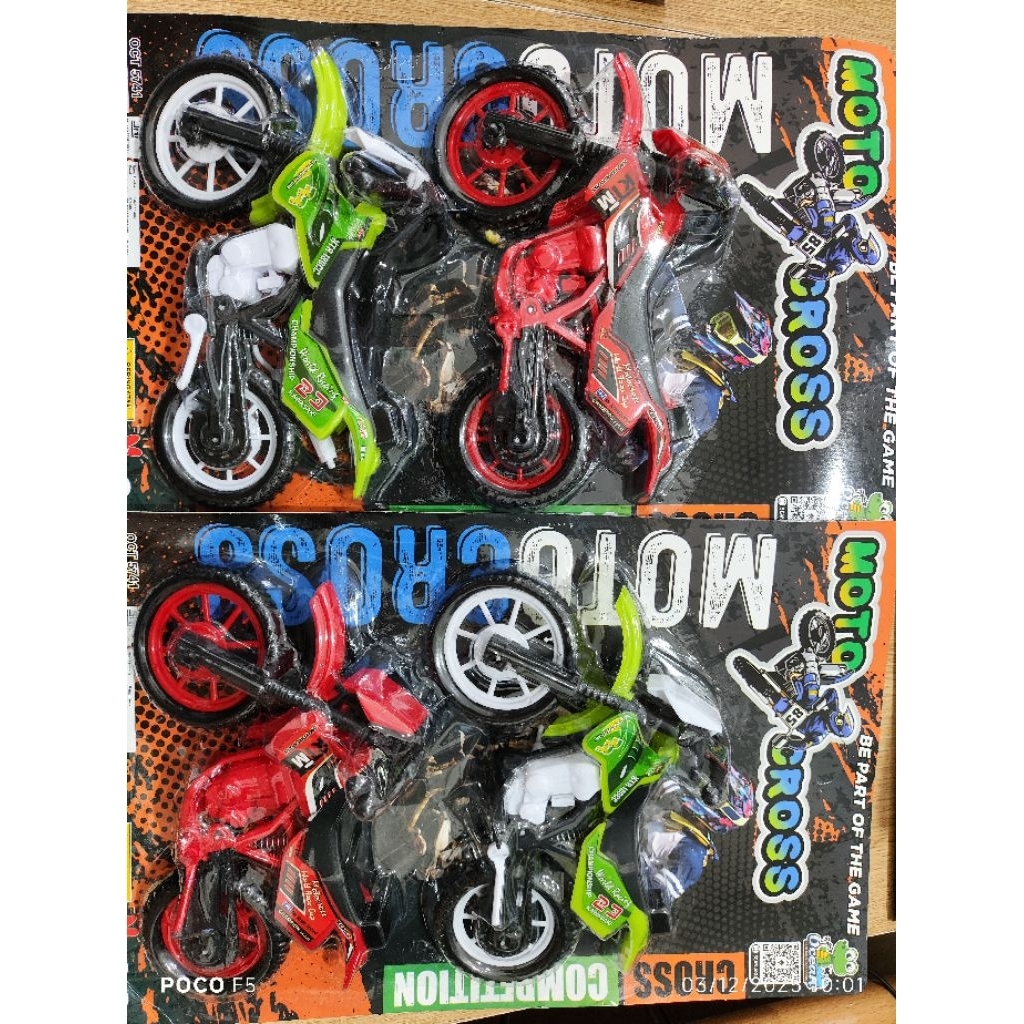 MAINAN ANAK MOTO CROSS UKURAN SEDANG,ISI 2 PCS...MURAH