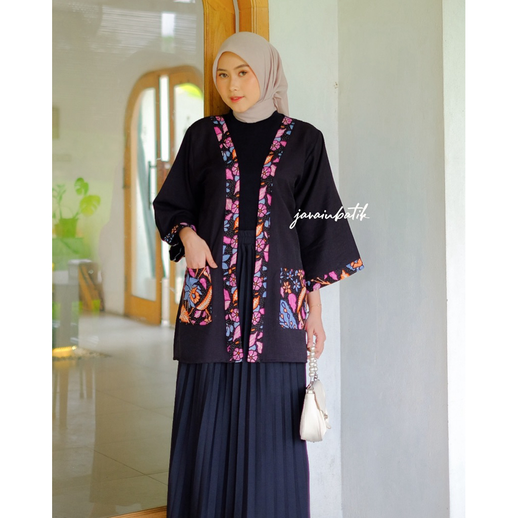 javainbatik - OUTER HANISA BATIK WANITA KERJA  - outer batik - batik wanita - batik kerja wanita
